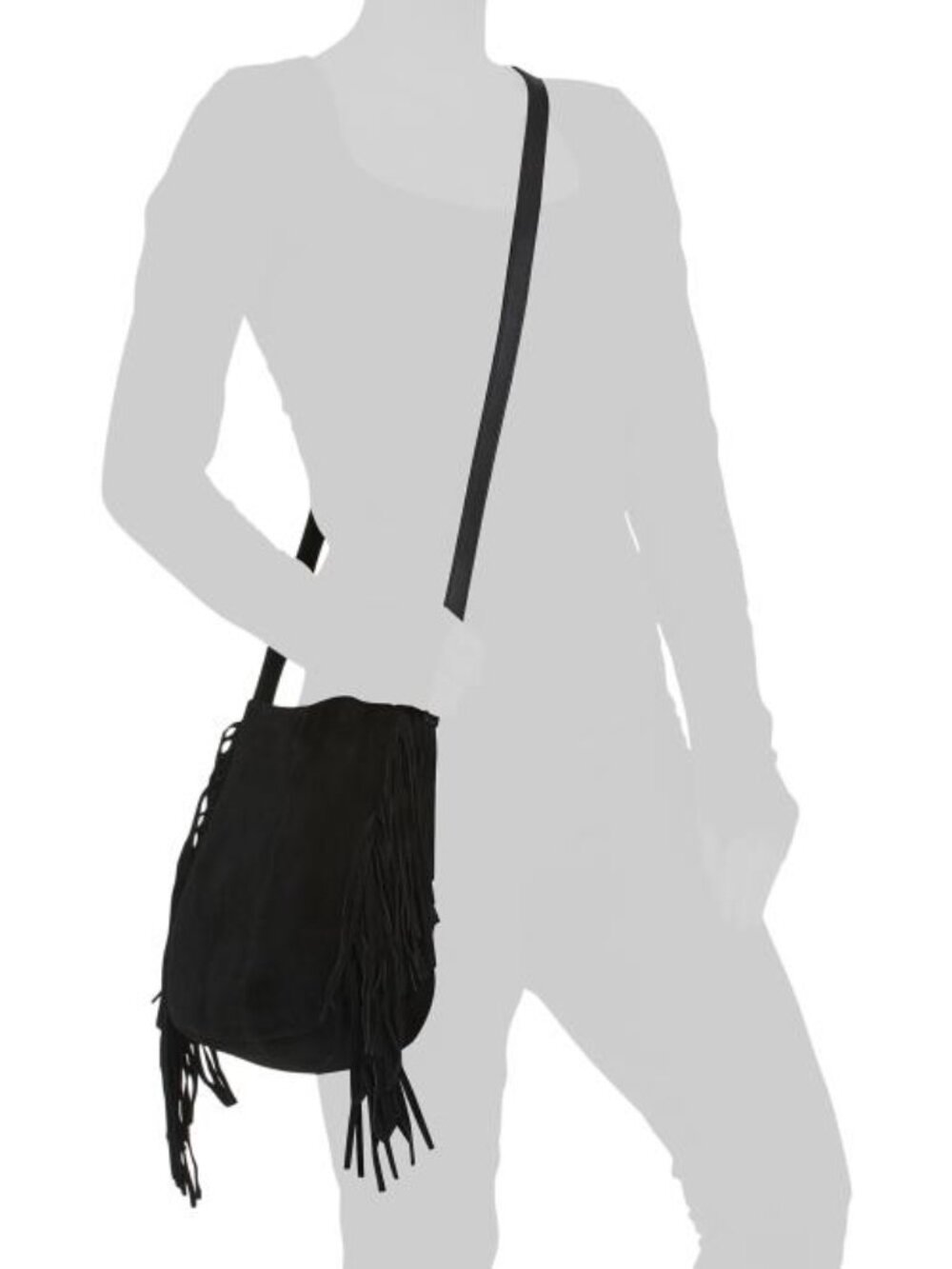 LUCKY BRAND Suede Nyra Fringe Crossbody - Picture 4 of 4
